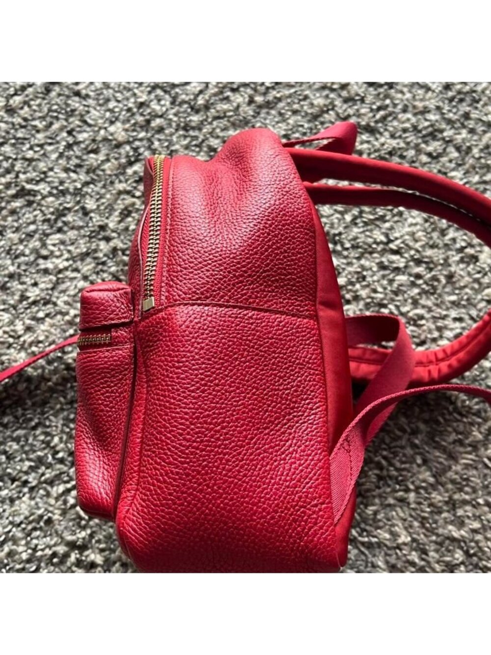 Red Coach Leather Mini Backpack Coquette Back to School Luxury Minimalist Cutesy - Picture 3 of 8